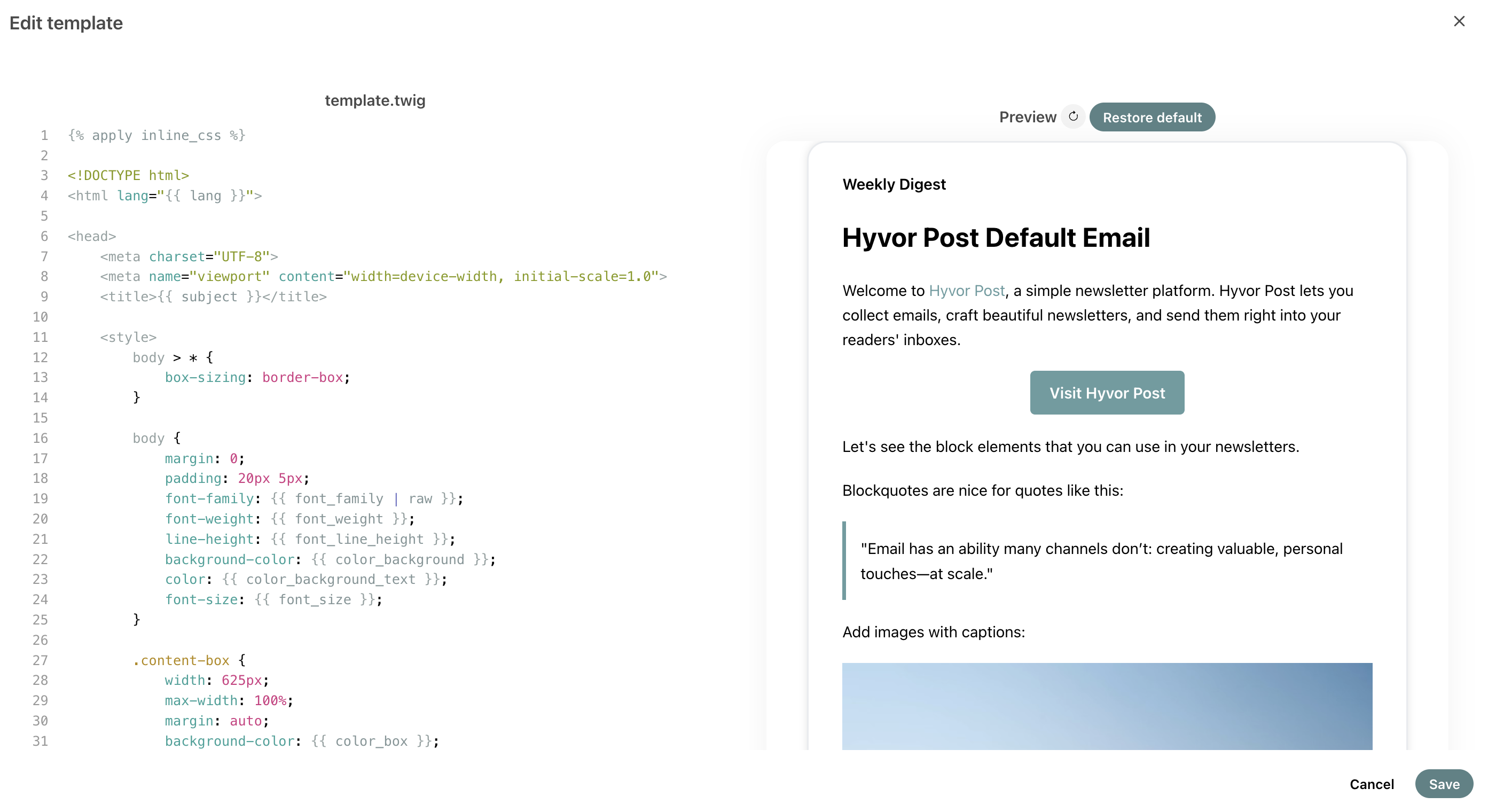 Hyvor Post screenshot